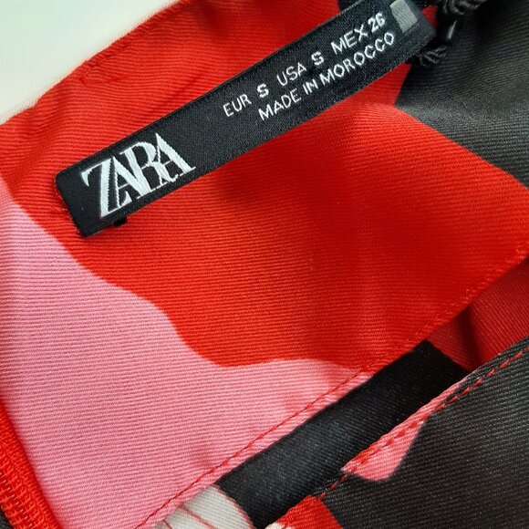 ZARA - Floral Faux Wrap Midi Skirt - Size S - Picture 3 of 4